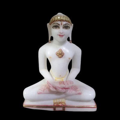 Marble Mahavir Swami Ji In 9 Inch