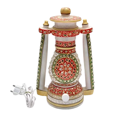 White Marble Lantern 12 Inch