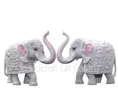 Marble Dust Elephant Pair 6 Inch
