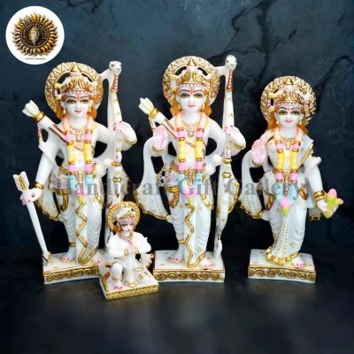 New Culture Marble Ram Darbar Set In 15 Inch