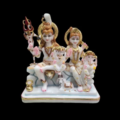 Marble Dust Shiv Pariwar Set In 9 Inch