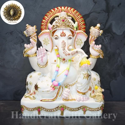 New Marble Dust Ganesh Ji In 15 Inch