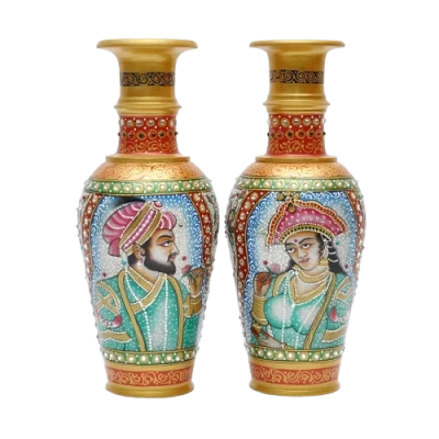 Marble Vase Set of Two In 15 Inch