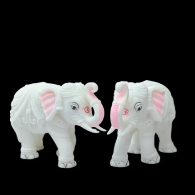 Marble Dust Elephant Pair 4 Inch