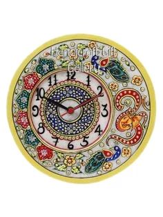 Marble Peacock Round clock