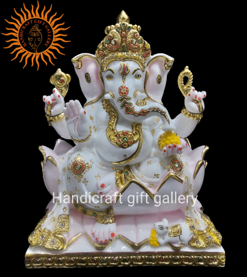 Marble Dust Ganesh Ji In Fine Painting