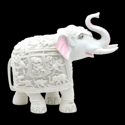 Marble Dust Elephant 8 Inch