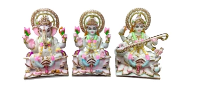 Marble Dust Ganesh Laxmi Saraswati