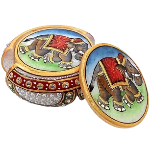 Marble Elephant Figure Tea Coaster Set