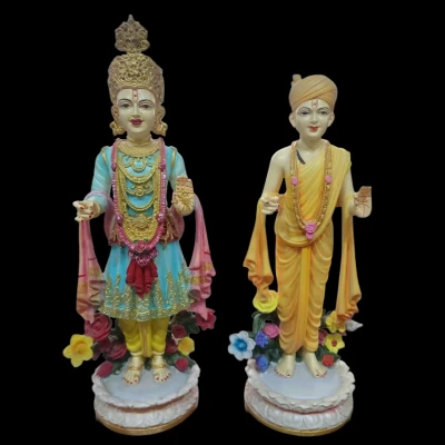 Marble Dust Swami Narayan Ji In 12 Inch Full Coloured