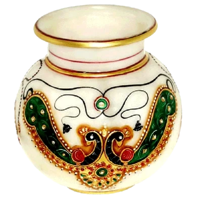 Marble Peacock Lota In 5 Inch