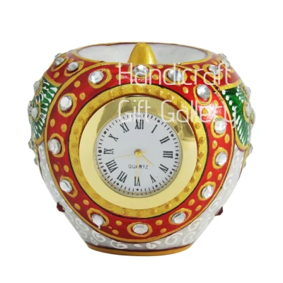 Marble Apple Table Clock