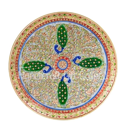 White Marble Decorative Plate 15 Inch