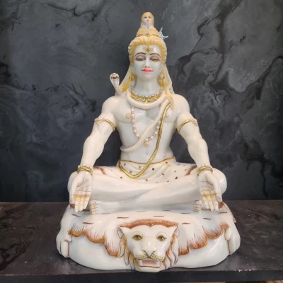 New Culture Marble Mahadev Ji In 18 Inch