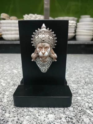 Silver Black Hanuman Ji Decorative Showpiece