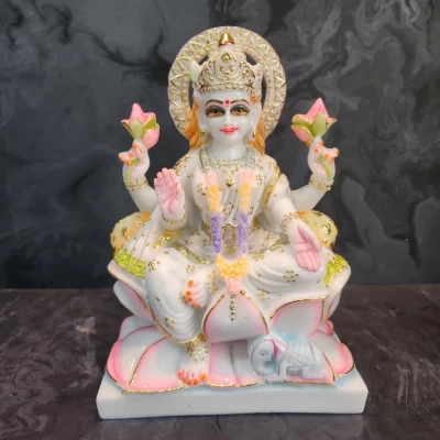 New Marble Dust Laxmi Ji In 9 Inch