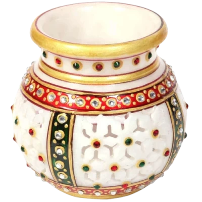 Marble Decorative Jali Work Lota