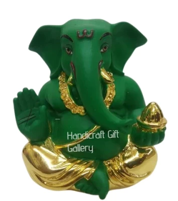 Gold Plated Green Ganesh