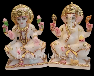 Marble Dust Ganesh Laxmi In 3.5 Inch