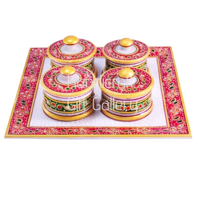 Marble 4 Dibbi Dry Fruits Tray