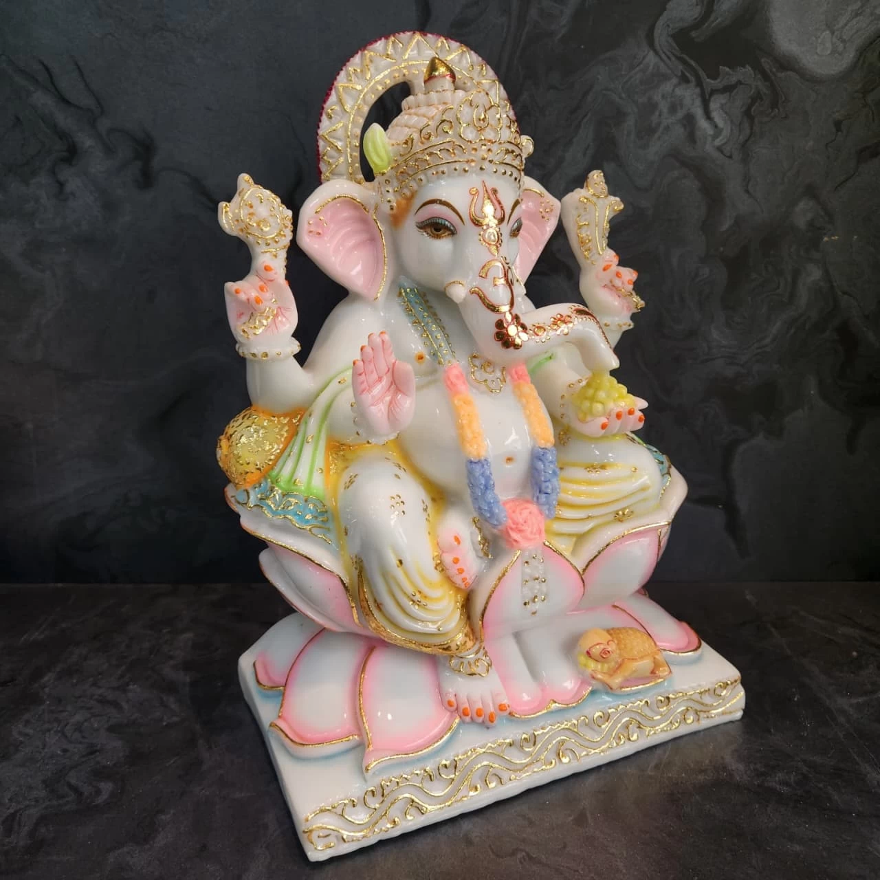 New Marble Dust Ganesh Ji In 12 Inch