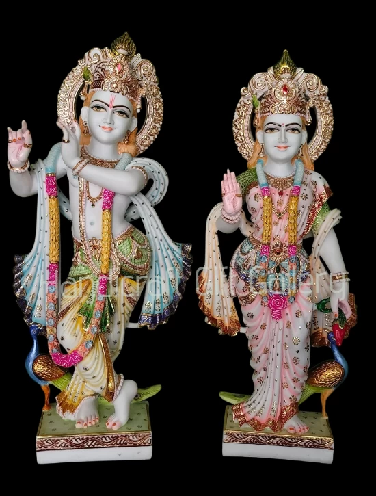 Marble Dust Radha Krishna Multicolour In 24 Inch