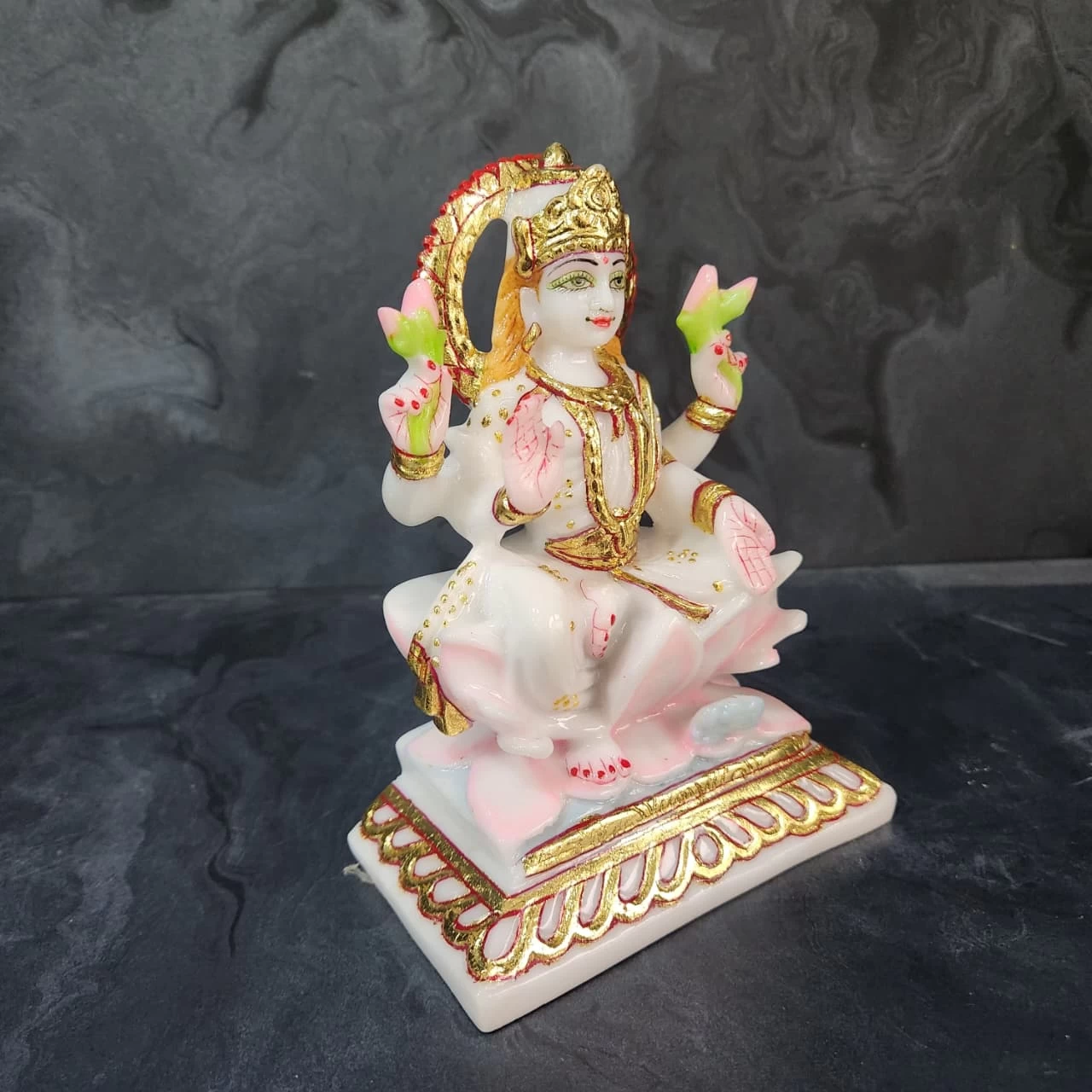 New Marble Dust Laxmi Ji In 6 Inch
