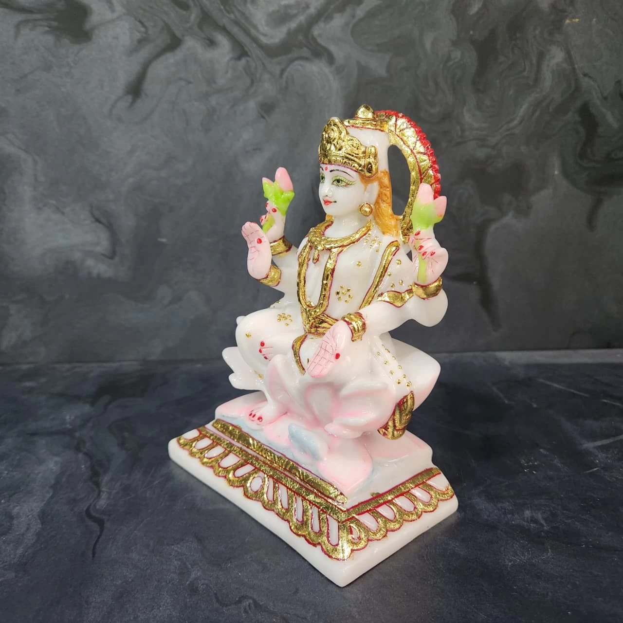 New Marble Dust Laxmi Ji In 6 Inch