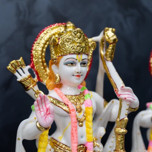 Marble Dust Gold & White Ram Pariwar