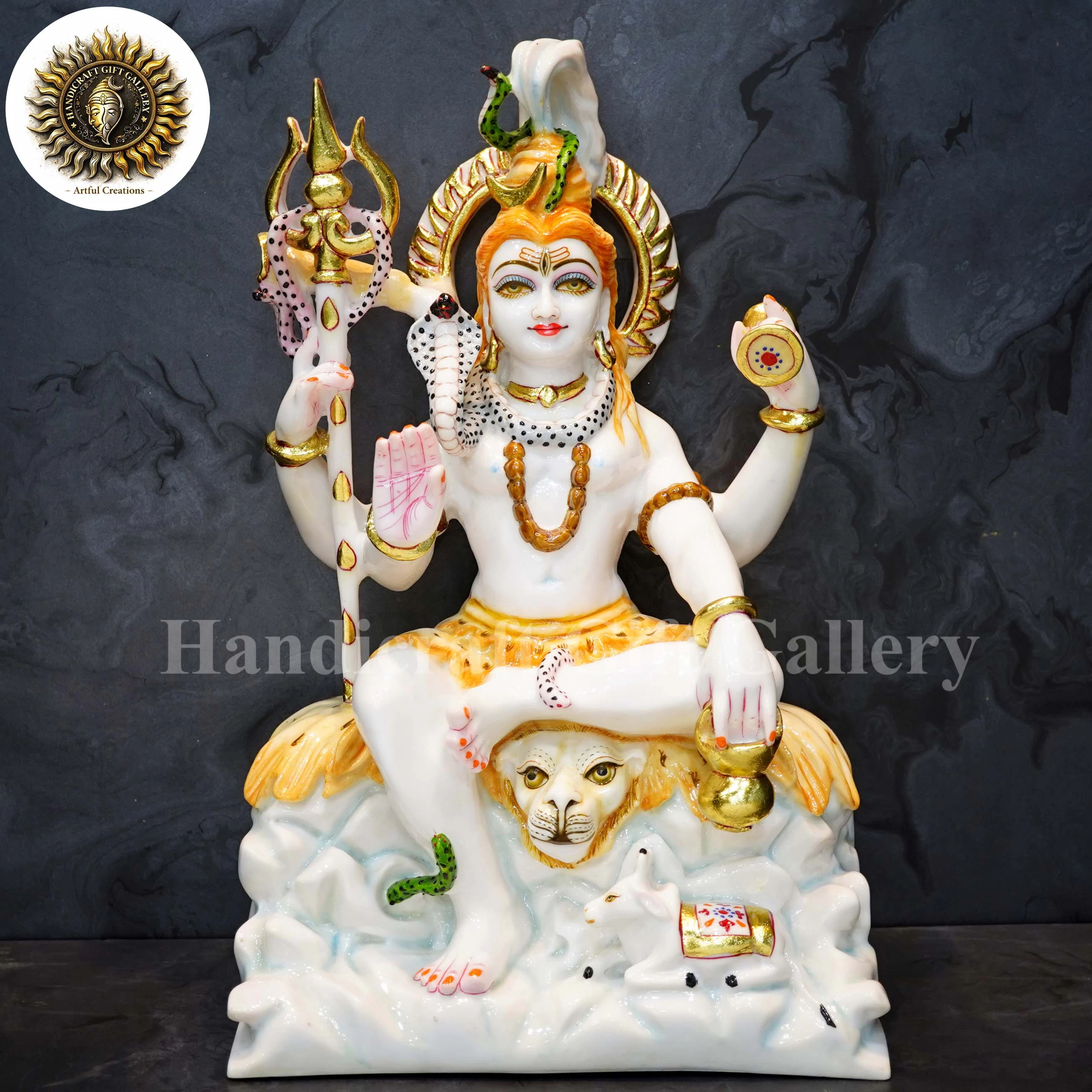 Marble Dust Mahadev Ji In 18 Inch