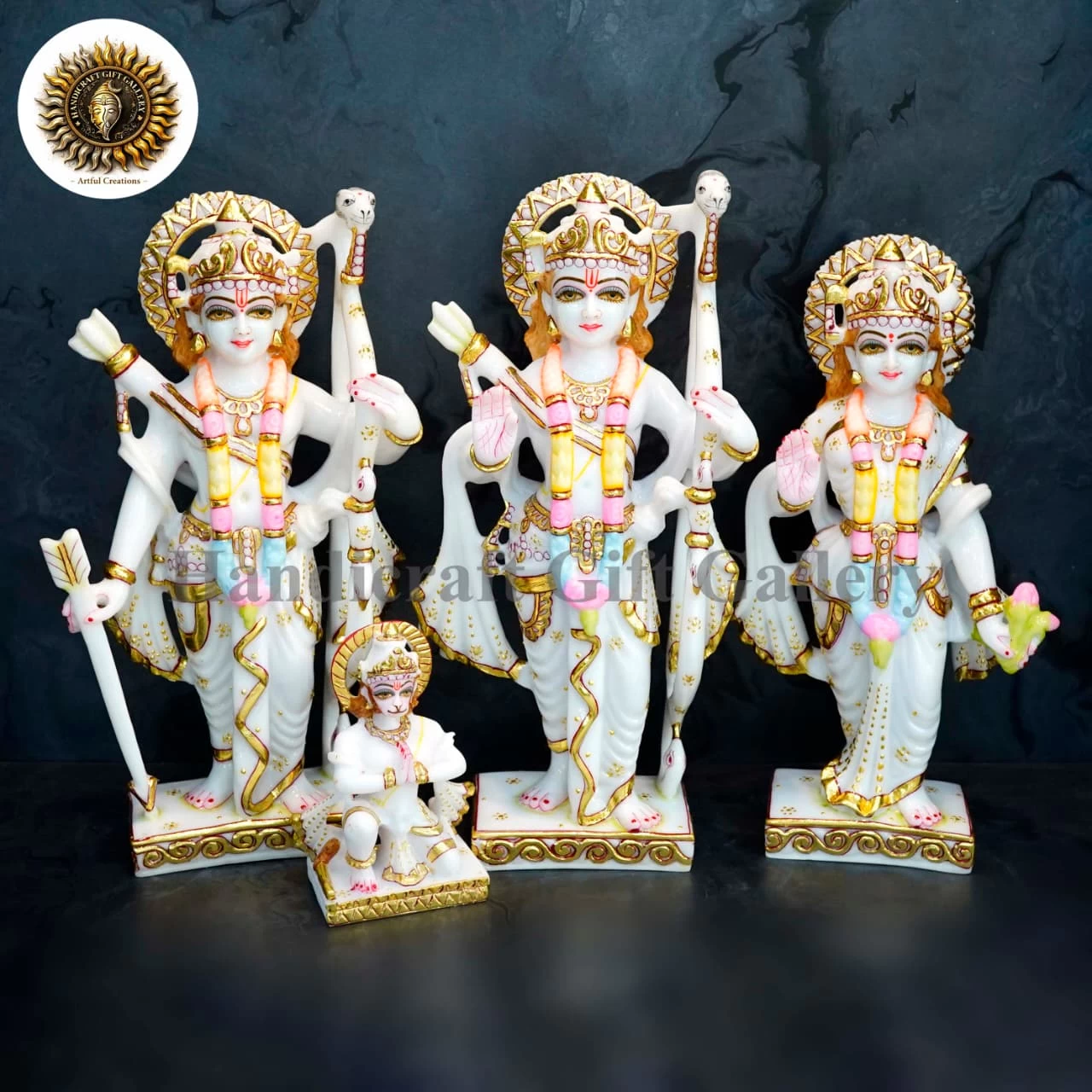 New Culture Marble Ram Darbar Set In 15 Inch