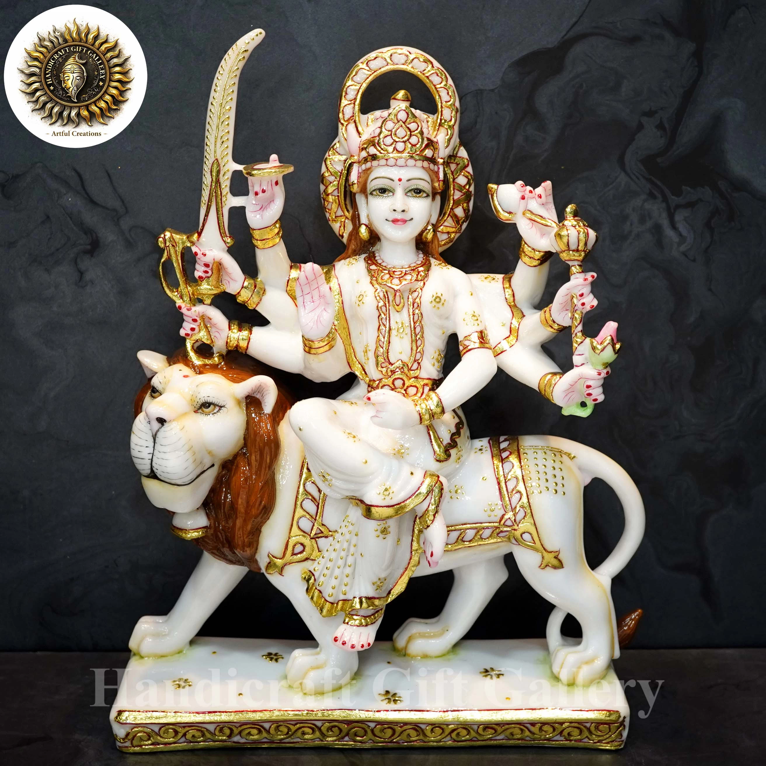 Marble Dust Durga Devi In 15 Inch