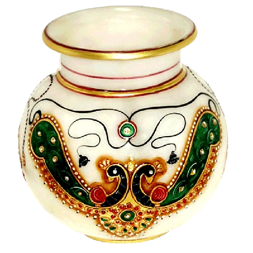 Marble Peacock Lota In 5 Inch