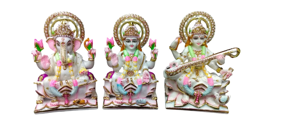 Marble Dust Ganesh Laxmi Saraswati