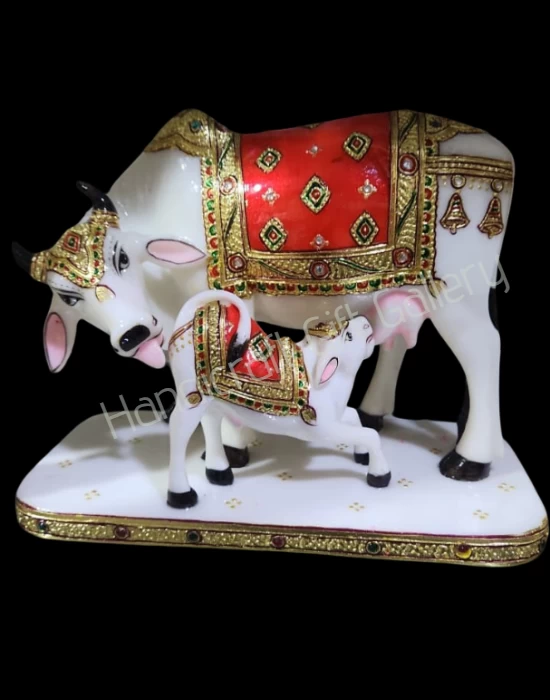 Fine Marble Dust Cow & Calf In 9 inch