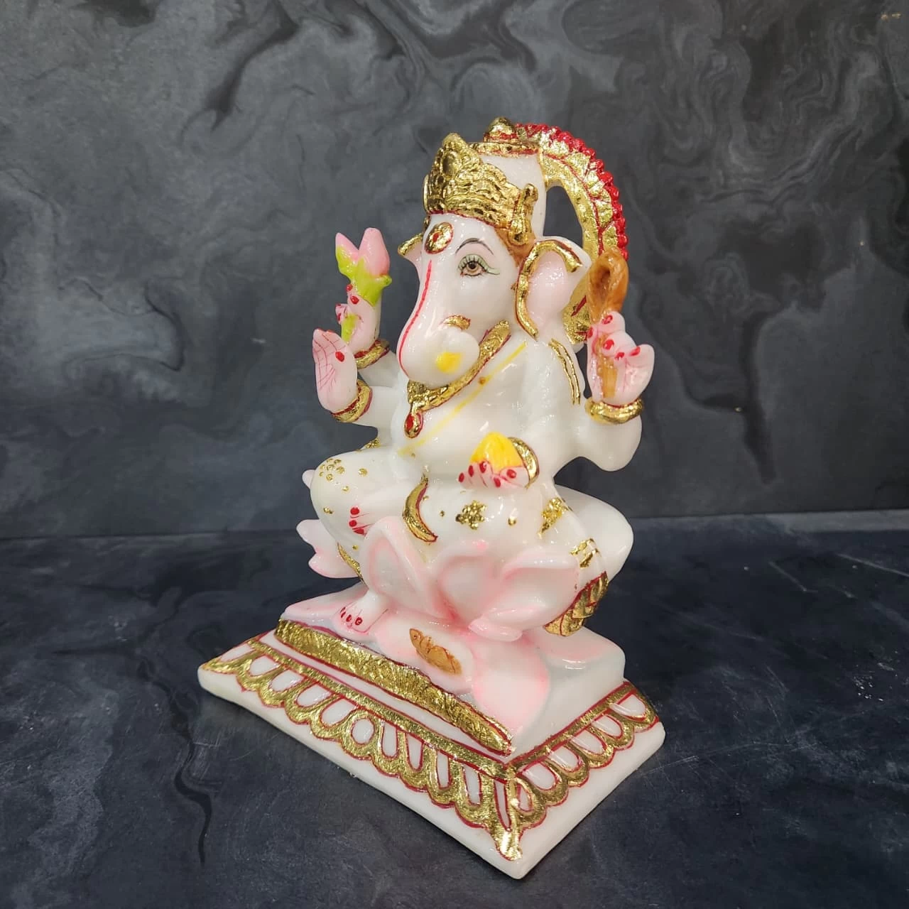 New Marble Dust Ganesh Ji In 6 Inch