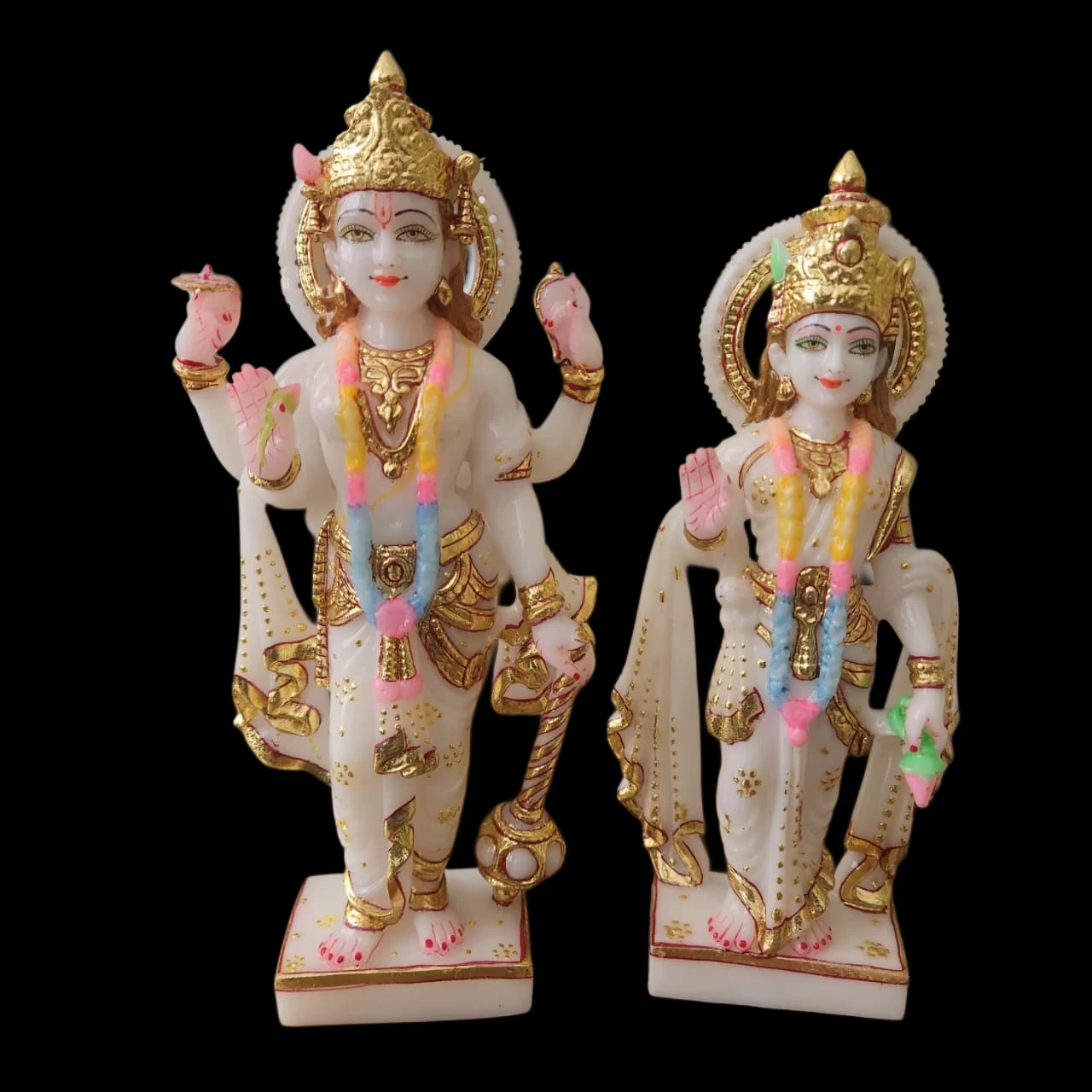 Marble Dust Vishnu Laxmi Ji In 9 Inch