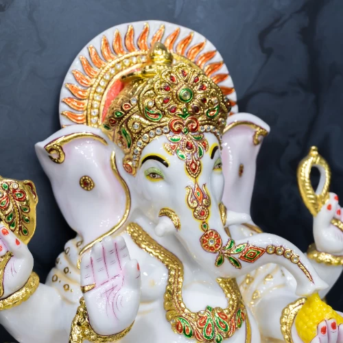 Fine Marble Dust Meena Painting Ganesh Kiran