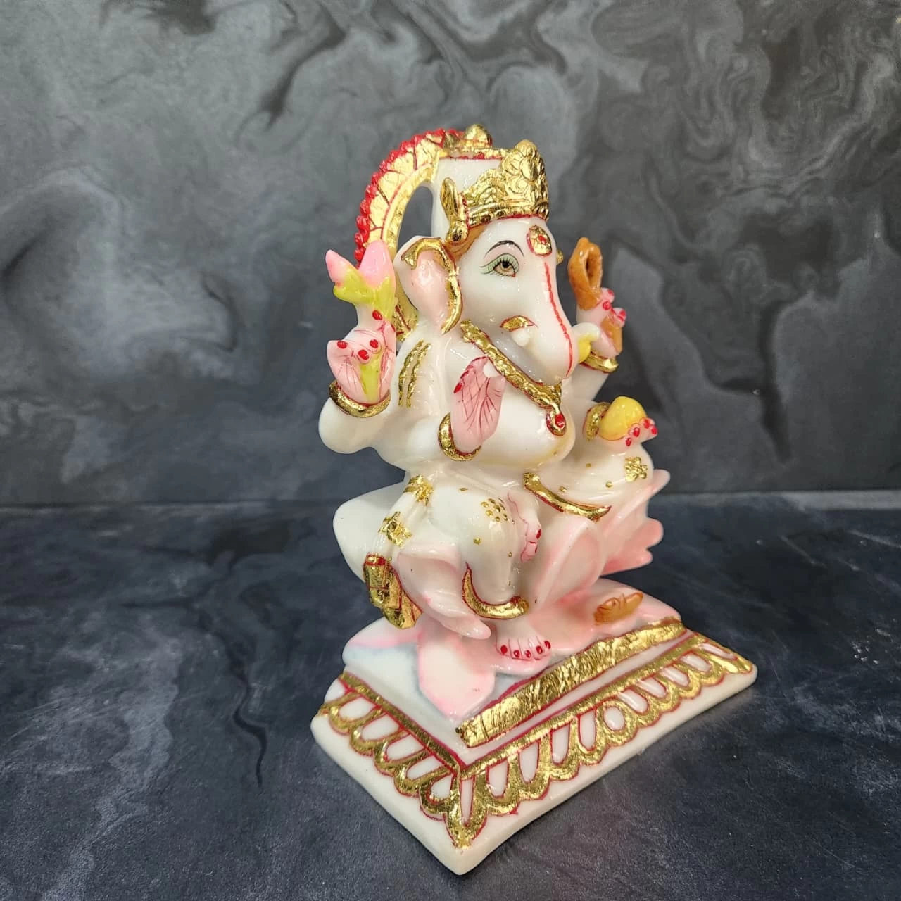 New Marble Dust Ganesh Ji In 6 Inch