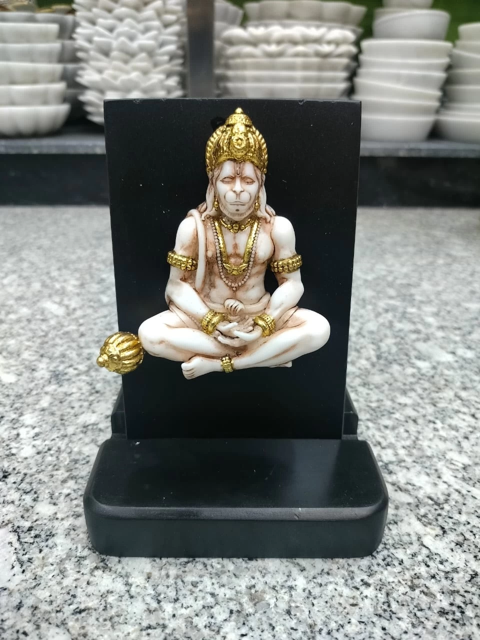White Gold Hanuman Ji In 7 Inch