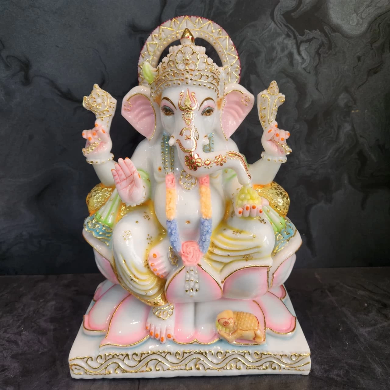 New Marble Dust Ganesh Ji In 12 Inch