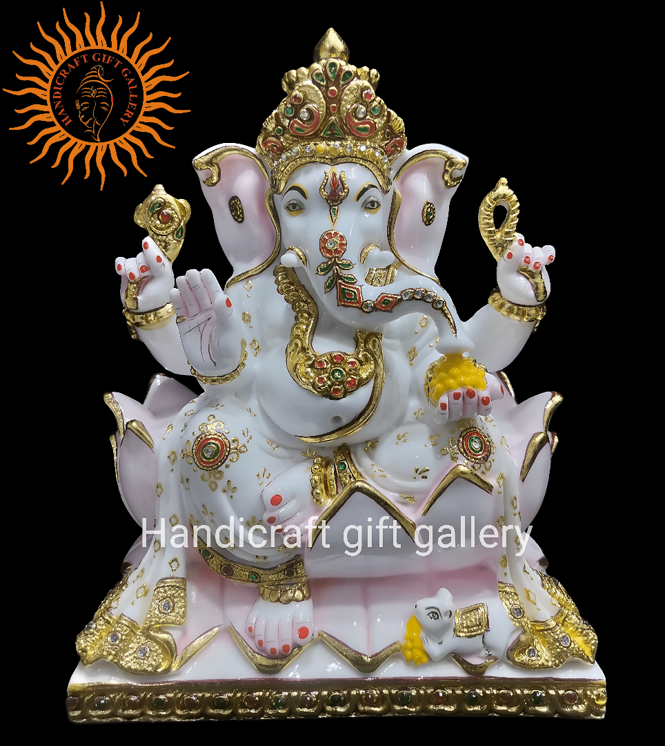 Marble Dust Ganesh Ji In Fine Painting