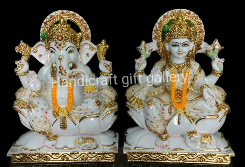 Fine Marble Dust Laxmi Ganesh