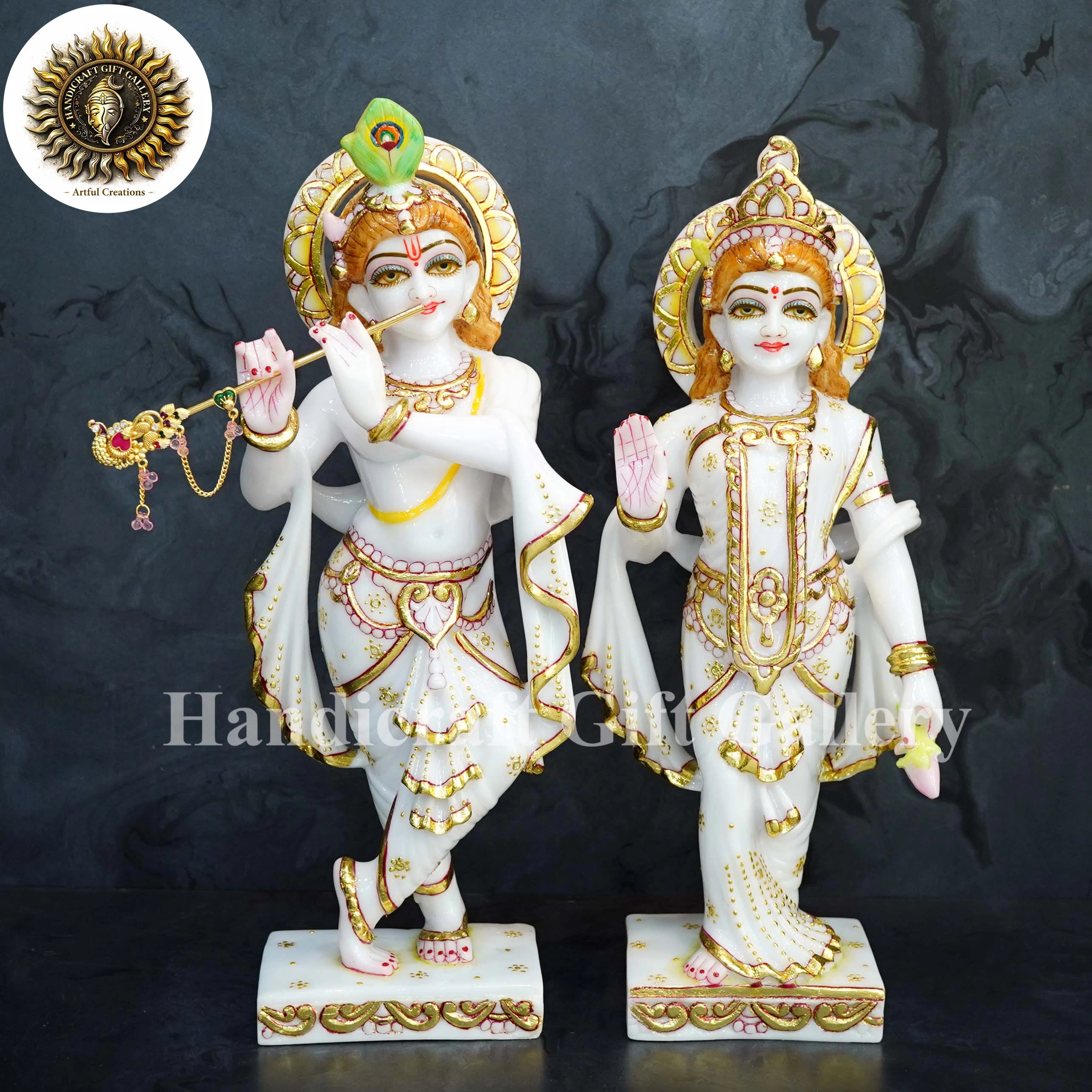 New Marble Dust Radha Krishna In 15 Inch