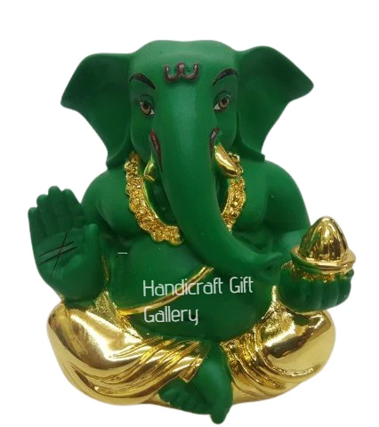 Gold Plated Green Ganesh