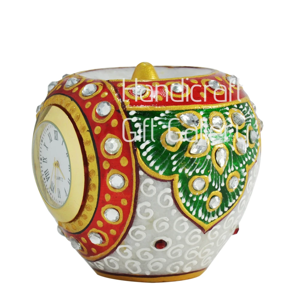 Marble Apple Table Clock