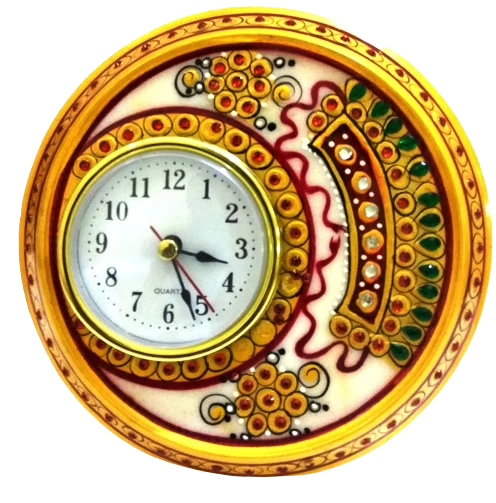 White Marble Clock 6 Inch