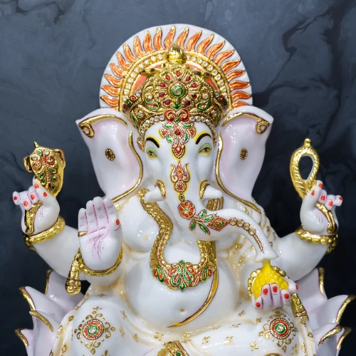 Fine Marble Dust Meena Painting Ganesh Kiran