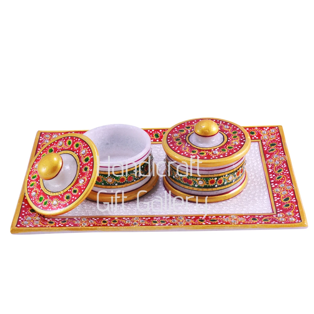 Marble 2 Dibbi Dry Fruits Tray Set