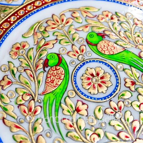 15 inch White Marble Decorative Plate